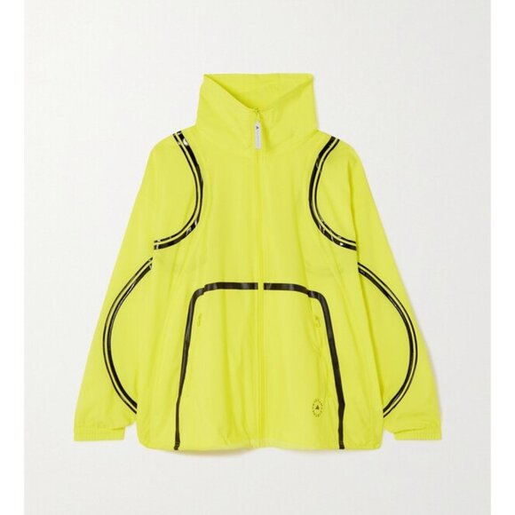 ADIDAS BY STELLA MCCARTNEY Women's Truepace Striped Neon Recycled Jacket Size M - Picture 1 of 13